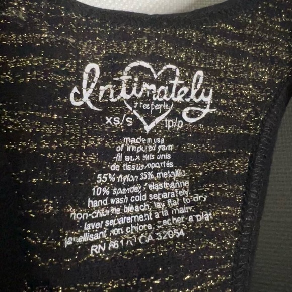 Intimately Free People Black and Gold Metallic Racerback Tank Top - Picture 3 of 5